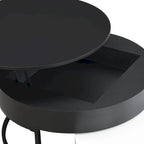 Tables basses gigognes rondes modernes à plateau relevable avec 2 tiroirs