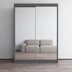 Armoire-penderie à 2 portes miroir avec finition brillante | 120 ou 150 cm de largeur