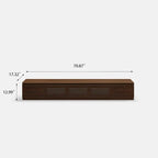Meuble TV minimaliste avec tiroirs, console multimédia en bois massif avec placards, porte abattante, placage noyer, entièrement assemblé