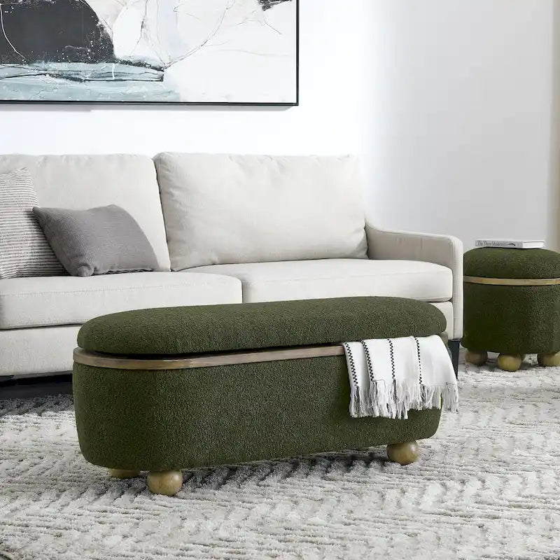 Storage Ottoman Bench, Upholstered End of Bed Ottoman Bench with Storage and Seating, Large Blanket Storage Bench for Foot Rest