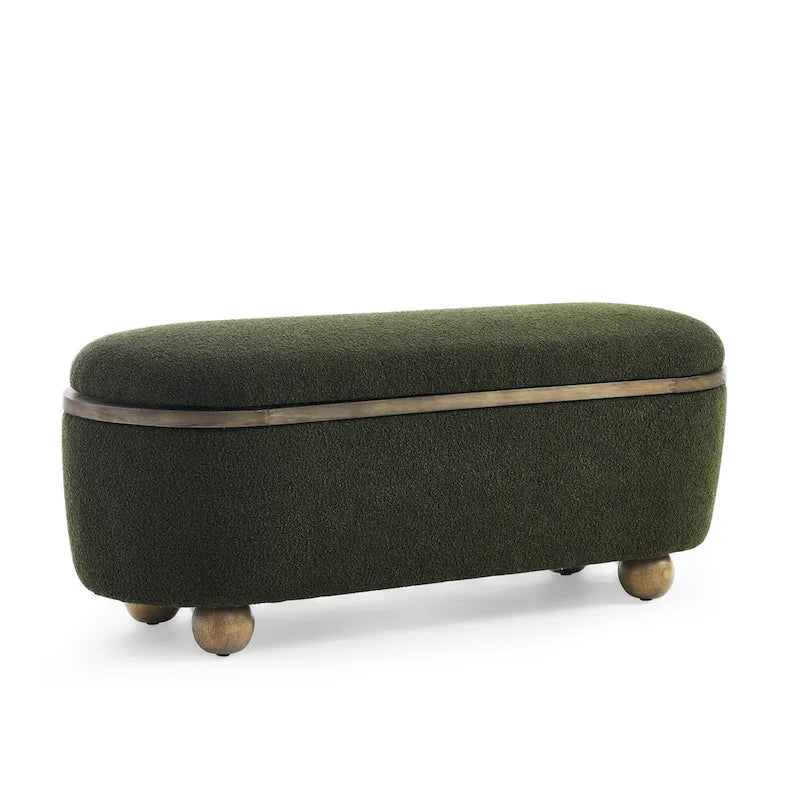 Storage Ottoman Bench, Upholstered End of Bed Ottoman Bench with Storage and Seating, Large Blanket Storage Bench for Foot Rest