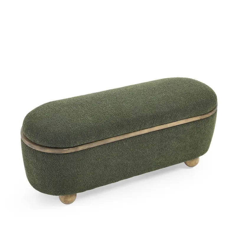 Storage Ottoman Bench, Upholstered End of Bed Ottoman Bench with Storage and Seating, Large Blanket Storage Bench for Foot Rest