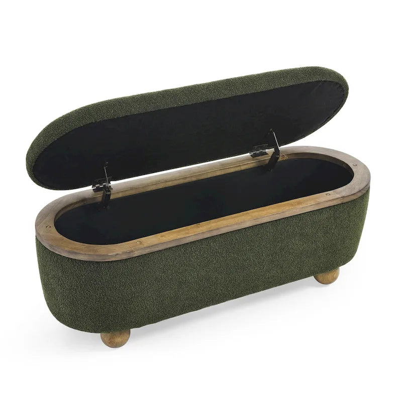 Storage Ottoman Bench, Upholstered End of Bed Ottoman Bench with Storage and Seating, Large Blanket Storage Bench for Foot Rest