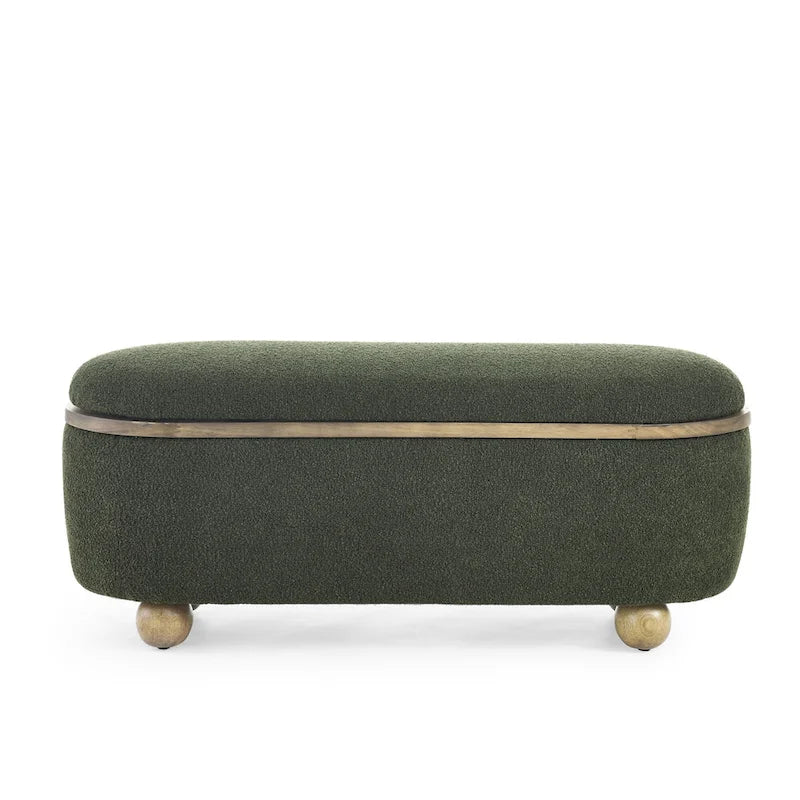 Storage Ottoman Bench, Upholstered End of Bed Ottoman Bench with Storage and Seating, Large Blanket Storage Bench for Foot Rest