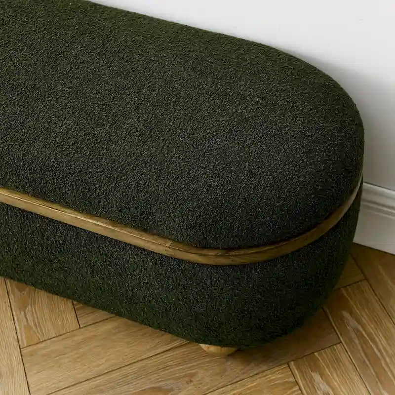 Storage Ottoman Bench, Upholstered End of Bed Ottoman Bench with Storage and Seating, Large Blanket Storage Bench for Foot Rest