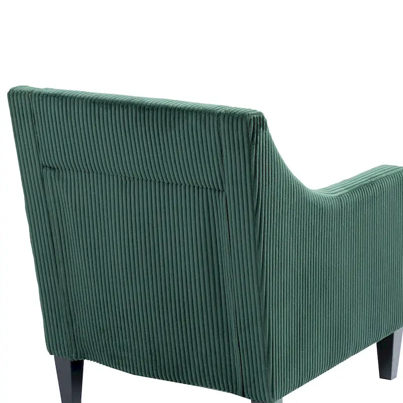 Emerald 26.77 Upholstered Arm Chair with Scooped Arms and Rubber Wood Legs