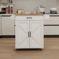 Rolling Kitchen Island with Rubberwood Top