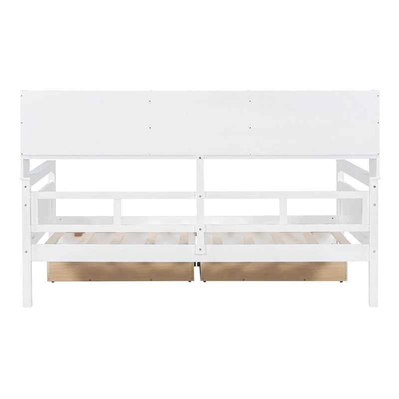 Twin Daybed with Storage Drawers & Shelf