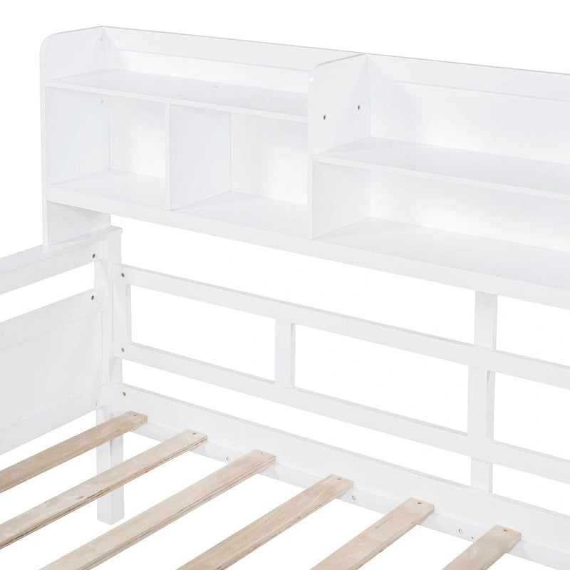 Twin Daybed with Storage Drawers & Shelf