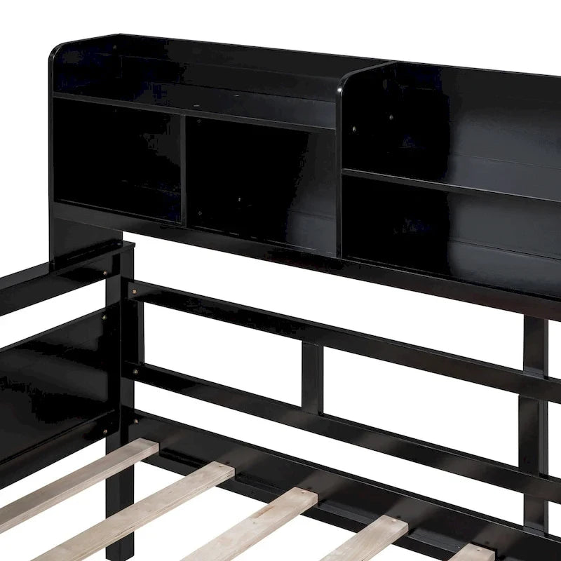 Twin Daybed with Storage Drawers & Shelf