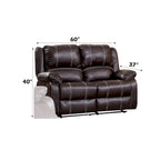 Causeuse inclinable en similicuir marron