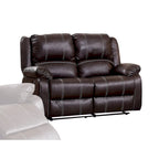 Brown Synthetic Leather Recliner Loveseat