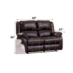 Causeuse inclinable en similicuir marron
