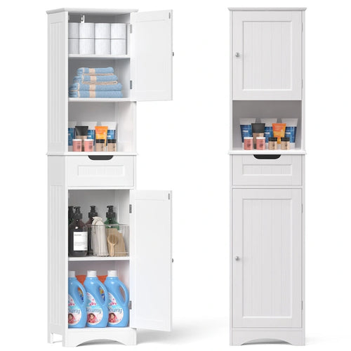 67" Narrow Bathroom Storage Tower