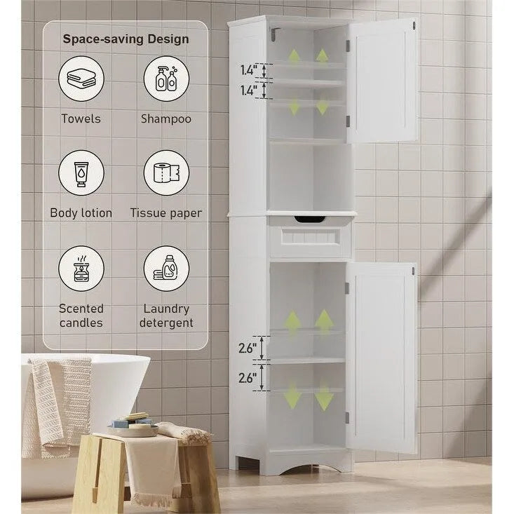 67" Narrow Bathroom Storage Tower