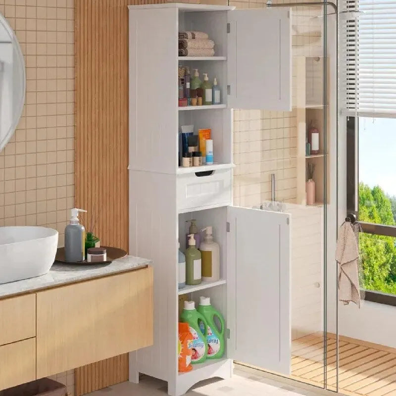 67" Narrow Bathroom Storage Tower