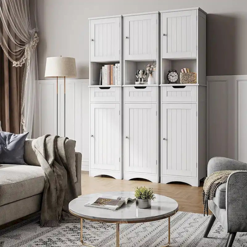 67" Narrow Bathroom Storage Tower