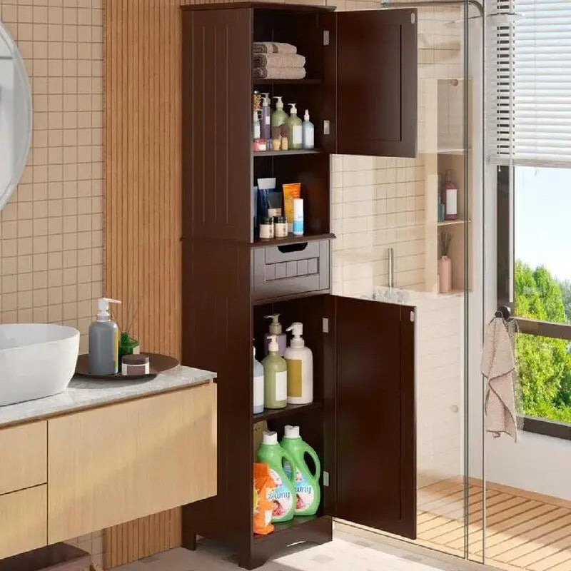 67" Narrow Bathroom Storage Tower