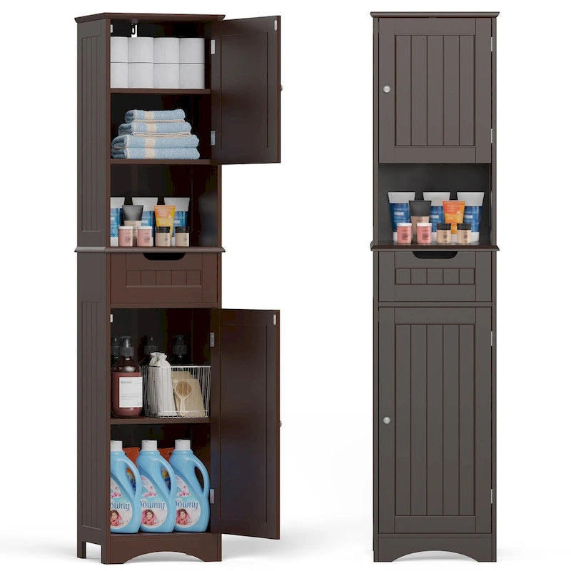 67" Narrow Bathroom Storage Tower