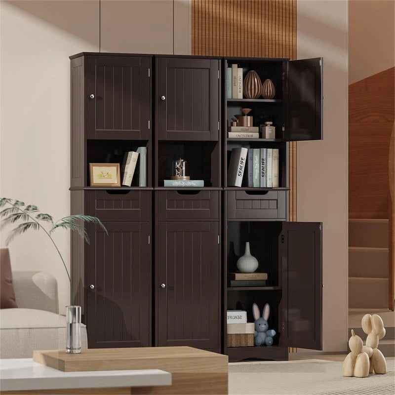 67" Narrow Bathroom Storage Tower