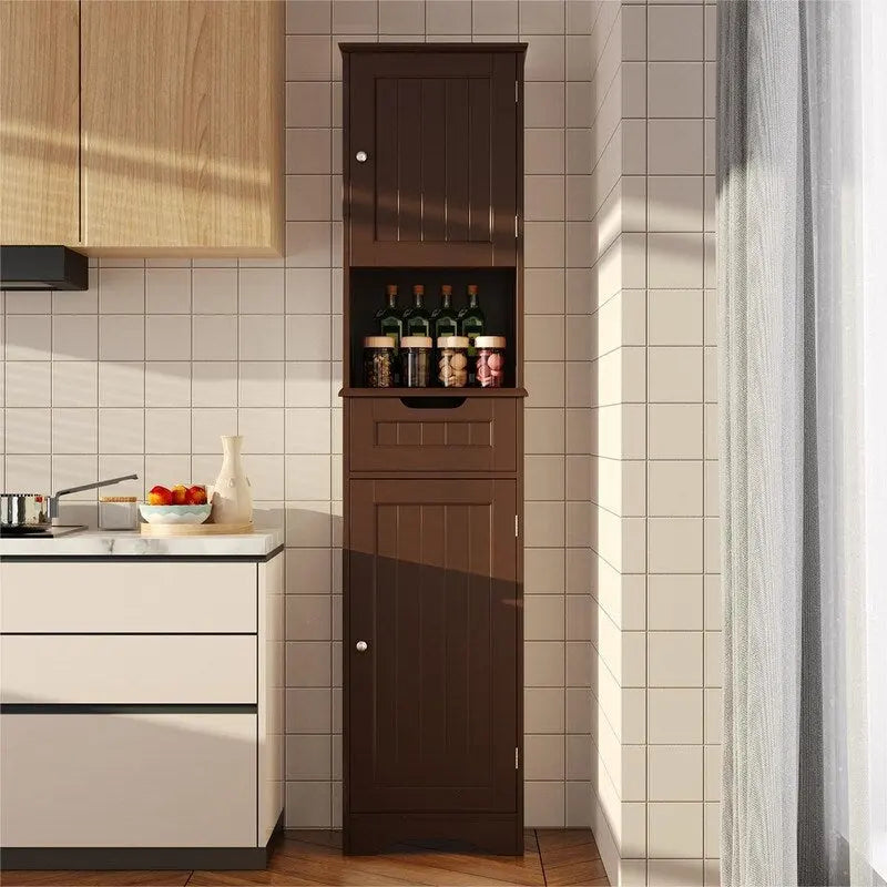 67" Narrow Bathroom Storage Tower