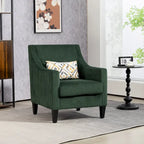 Fauteuil d'appoint rembourré avec accoudoirs incurvés et 2 coussins