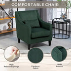 Fauteuil d'appoint rembourré avec accoudoirs incurvés et 2 coussins