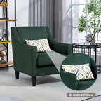 Fauteuil d'appoint rembourré avec accoudoirs incurvés et 2 coussins