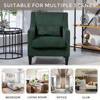 Fauteuil d'appoint rembourré avec accoudoirs incurvés et 2 coussins