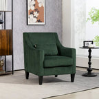 Fauteuil d'appoint rembourré avec accoudoirs incurvés et 2 coussins