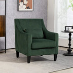 Fauteuil d'appoint rembourré avec accoudoirs incurvés et 2 coussins