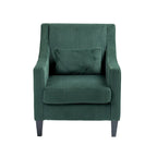 Fauteuil d'appoint rembourré avec accoudoirs incurvés et 2 coussins