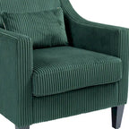 Fauteuil d'appoint rembourré avec accoudoirs incurvés et 2 coussins