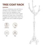 Porte-manteau sur pied en bois d'hévéa forme branche d'arbre avec 8 crochets - 24,5 L x 70,87 H