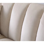 Canapé convertible de salon en tissu matelassé avec dossier cannelé
