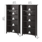 Bibliothèque haute à 5 étagères Salinas (lot de 2) de Bush Furniture