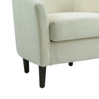 Lot de 2 fauteuils club modernes en lin style tonneau