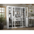 Buffet de cuisine en bois massif 100 % fabriqué en Chine avec portes en verre ou en bois massif et kit de 2 tiroirs 65 x 71,5