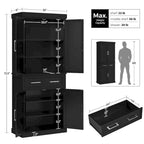 Meuble de rangement de cuisine en bois Yaheetech avec portes et étagères