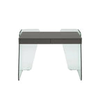 Bureau ARCHIE avec plateau en verre transparent.