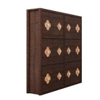 Meuble à chaussures en bois avec 6 tiroirs basculants, étagères réglables, motif floral, poignée en diamant, organisateur de rangement autoportant et mince pour entrée