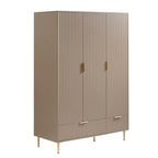 Armoire 3 portes avec tiroirs - Taupe
