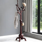 Porte-manteau sur pied en bois d'hévéa forme branche d'arbre avec 8 crochets - 24,5 L x 70,87 H
