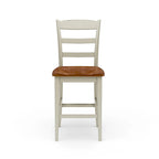 Ensemble d'îlot de cuisine 3 pièces Monarch de Homestyles en bois blanc cassé avec dessus en bois à abattant – 48 po x 25 po x 36 po