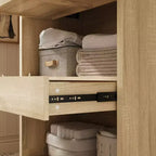 Meuble de rangement de salle de bain en bois avec étagères et tiroir organisateur pour articles de toilette