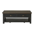 The Gray Barn Downington Table Basse à 2 Tiroirs en Bois Massif