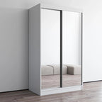 Armoire-penderie à 2 portes miroir avec finition brillante | 120 ou 150 cm de largeur