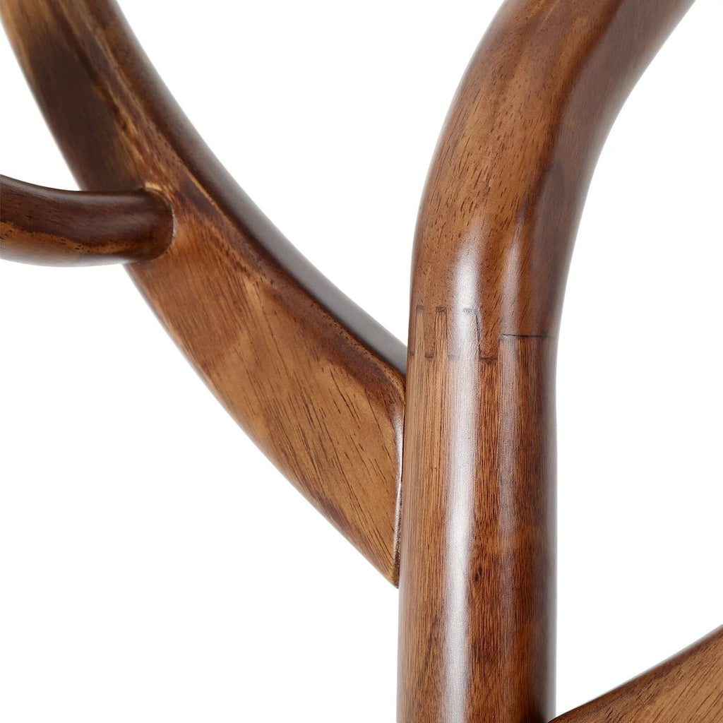Porte-manteau sur pied en bois d'hévéa forme branche d'arbre avec 8 crochets - 24,5 L x 70,87 H