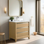 Meuble-lavabo Vanity Art avec évier en céramique et dessus en marbre reconstitué