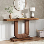 Console d'entrée en bois de 39 pouces avec base géométrique